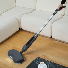 h.koenig Akku-Mopp LST70, Wischmopp, 270ml Fassungsvermögen, LED-Licht, Geräuscharm, Besen für Hartholz und Fliesen, 4 Pads,
