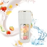 Vusddy Tragbarer Mixer für Smoothies und Shakes, Mini Smoothie Maker to Go, Portable Blender Klein Entsafter für Fitness, Reisen, Büro, 340ml, 10 superscharfen Klingen, Wiederaufladbarem USB