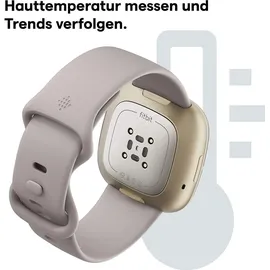 Fitbit Sense mondweiß/edelstahl softgold