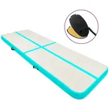 vidaXL Gymnastikmatte mit Pumpe 300x100x15 cm PVC Grün