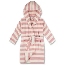 Sanetta Mädchen Bademantel - Bademode, Baumwolle, Kapuze, Tasche, Streifen Rosa/Weiß 104