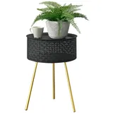 [en.casa] Beistelltisch 'Forshaga' 50x35cm Tabletttisch Metall Wohnzimmertisch mit Abnehmbarer Tischplatte Schwarz-Gold