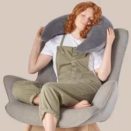 Theraline Stillkissen Plüschmond 140 cm Grau