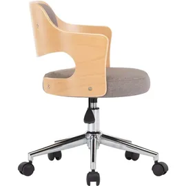 vidaXL Drehbarer Bürostuhl Bugholz Taupe