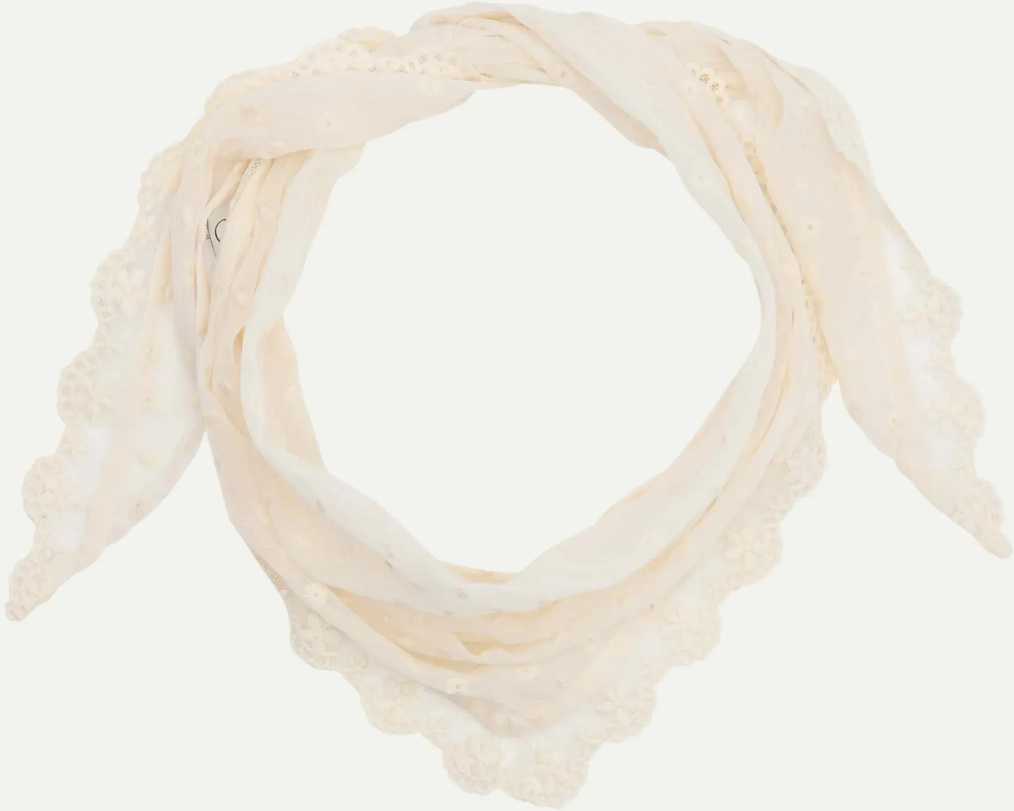 Tuch mit Spitze Beige