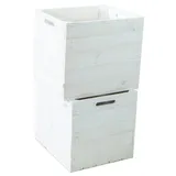 Kistenkolli Altes Land - 2er Set Holzkiste Weiß Passend Für Kallax Und Expeditregale Regaleinsatz