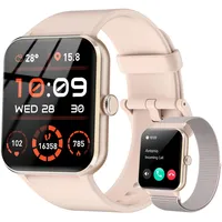 Bluetooth Anrufe Smart Watch für Damen Fitnessuhr Armbanduhr mit Schrittzähler