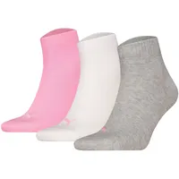 Puma 3P Quarter Socks Rosa/Grau Gr 35-38