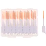 InterdentalbüRsten 30-50 Stück/Set Zahnstocher-Zahnreinigungsstäbchen, Zahnseide-Aufsatz, Interdentalbürste aus Kunststoff(40pcs-Orange)