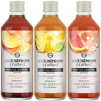 SodaStream Crafted Mixers Cocktail Sirup Grapefruit & Holunderblüte + Pfirsich & Ingwer + Ananas & Jalapeno-Chilli | Alkoholfrei | Für Cocktails & Mocktails | Ergibt ca. 60 Getränke