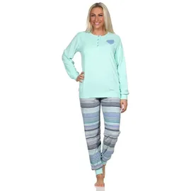 normann Frottee langarm Schlafanzug Pyjama - 80658 in blau | 40