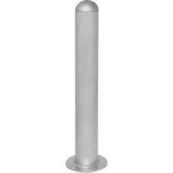 PROREGAL Rammschutzpoller CITY aus Stahl ohne Reflexstreifen | Ladesäulen-Schutz zum Aufdübeln | HxØ 80x10,8cm | Silber