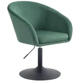 Svita Jamaika Loungesessel Cocktailsessel Tellerfuß mit Armlehnen Samt Dunkelgrün