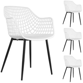 IDIMEX Esszimmerstuhl LUCIA (4 St), Esszimmerstuhl Retro Design Küchenstuhl Stühle 4er Set mit Sitz Kunsts grau cm x 55 cm