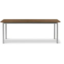 Fredericia Plan Esstisch, brushed steel / eiche geräuchert und geölt