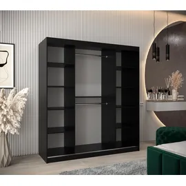 abiks möbel Schwebetürenschrank Promo 200 x 200 x 62 cm Schwarz