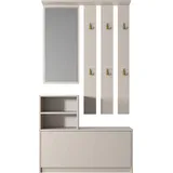 Selsey Yesfir - Flurmöbel-Set mit Schuhschrank und Haken, Greige