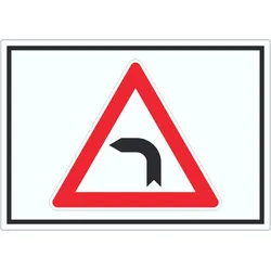 Aufkleber Achtung Kurve links Symbol A9 (37x52mm)