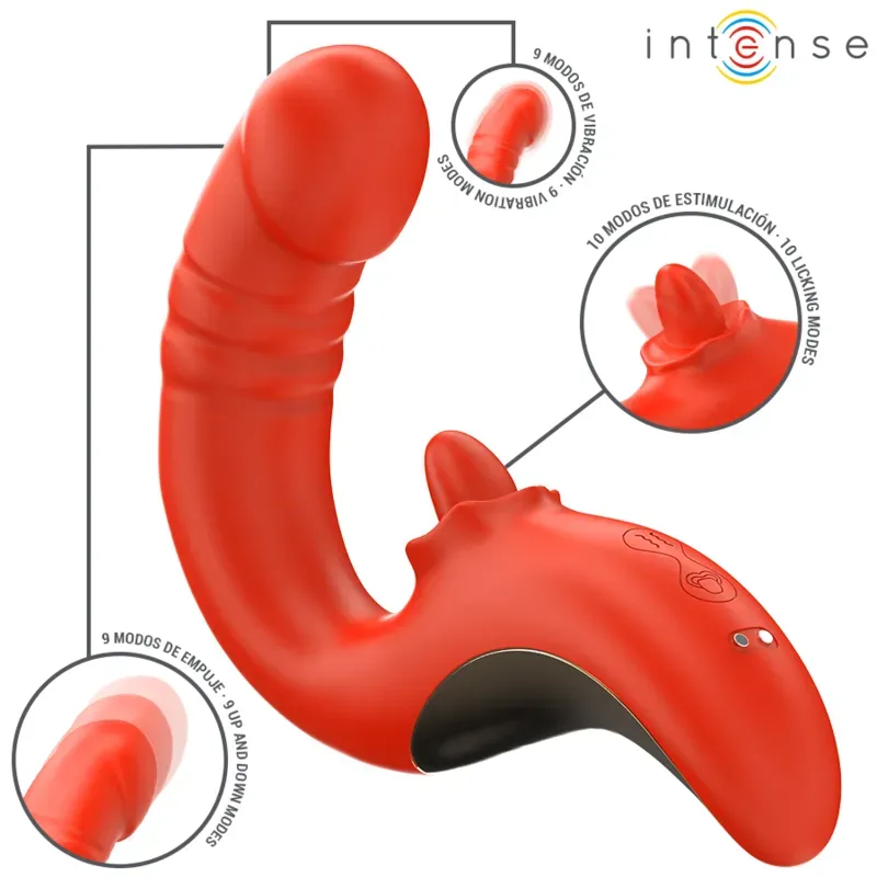 INTENSE - Paulina U-förmiger Vibrator und Stimulator Rot