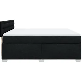 vidaXL Boxspringbett mit Matratze Schwarz 180x200 cm Stoff