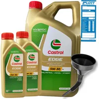 7 Liter CASTROL Edge Motoröl LL 5W-30 Longlife Titanium 5W 30 VW + Trichter