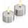 uYuni LED Teelichter 4,1x2,3 cm 2 St. silber