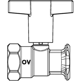 OVENTROP Pumpenkugelhahn Optibal P DN 25, Rp 1xG 1 1/2, PN 10, o. Vtl., MS