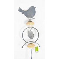 Buri Metall-Gartenstecker mit Steinen Design:Vogel