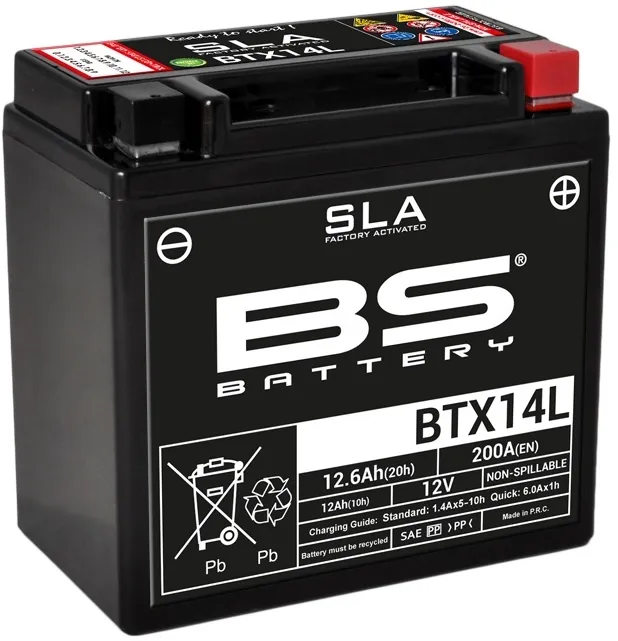 BS Battery In de fabriek geactiveerde onderhoudsvrije SLA-batterij - BTX14L