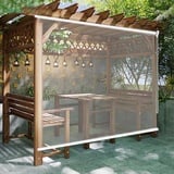 Transparent Wasserdichtes Roll-Up-Rollo,Outdoor-Balkon-Terrassen-Tür Durchsichtige Rollos,Seitenzugrollo,Wärmeisolierung Sonnenschutz Rollläden,Leicht zu Reinigen Außenrollo (W50xH140cm/W20"xH55")