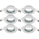 Trango 6er Set Einbaustrahler weiß Rund inkl. GU10 Keramikfassung