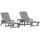 vidaXL Sonnenliege 3 pcs 38 x 38 x 46 cm Hellgrau