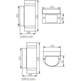 KANLUX Außenwandleuchte Aluminium 23,5 cm 2x GU10 IP44 schwarz