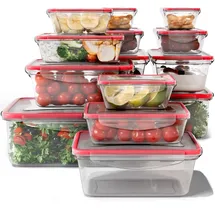 classbach classbach® Frischhaltedosen mit Deckel | 14er Set | 100% dicht | Meal Prep Boxen | für Mikrowelle Spülmaschine Gefrierfach geeignet | Lunchbox | Dosen Meal Prep stapelbar | Gefrierdosen | C-FHD 4009 K