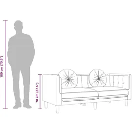 vidaXL Sofa mit Kissen 3-Sitzer Dunkelgrau Samt