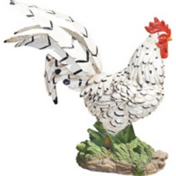 GRANIMEX Teichfigur »Igor«, Hahn mit Metallfeder, Polystone, bunt