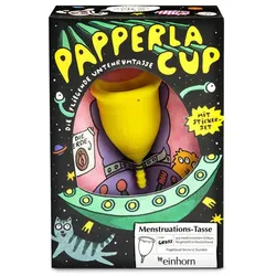 «PapperlaCup» (Größe M) gelbe Menstruationstasse aus Silikon (1 Stück)