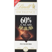 Lindt Excellence Edelbitter-Schokolade 60% Kakao, 10 x 100g
