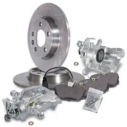 Atec 2x Bremsscheibe +Beläge +Bremssättel Hinterachse für VW