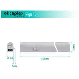 Oktaplex lighting Oktaplex 3er Set Riga LED Unterschrankleuchte Küche 84cm neutralweiß