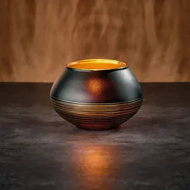 Villeroy & Boch Teelichthalter Manufacture Swirl Glas Schwarz/Bronze