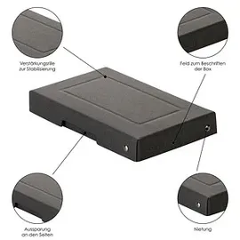 Falken Aufbewahrungsbox Pure Box Black 12 x 18,5 x 2,5 cm 1-tlg. schwarz