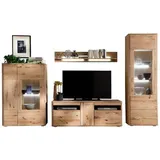 Livetastic Wohnwand - Balkeneiche massiv 339x208x50 cm