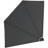 Balkonfächer Sichtschutz Sonnenschutz Balkonsichtschutz Balkonmarkise Trennwand mit Wandhalterung, Farbe:anthrazit, Größe:120 x 120 cm