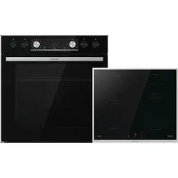 GORENJE BLACK SET 5 INDUCTION (BCIX6737E05BG+GI6400BXDE), Einbauherdset (Induktionskochfeld, A, 77 l)