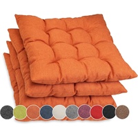 Sunnypillow 4er Set Stuhlkissen mit Bändern 45x45 cm -