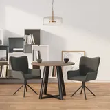 vidaXL Drehstühle für Esszimmer, 2er-Set, dunkelgrauer Samt