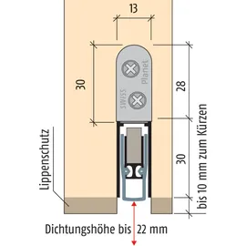 Planet Türdichter HS-FH-RD, 821 x 13 x 30 mm, einseitig, Aluminium natur