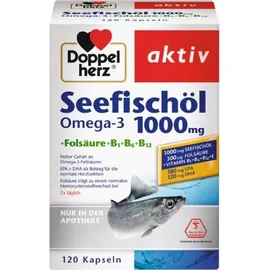 Doppelherz Aktiv Seefischöl Omega-3 1000 mg + Folsäure + B1 + B6 + B12 Kapseln 120 St.