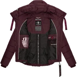 Navahoo Damen Winterjacke warme Steppjacke mit hohem Kragen und verstellbarer Kapuze Amayaa Wine Gr. XXL - XXL